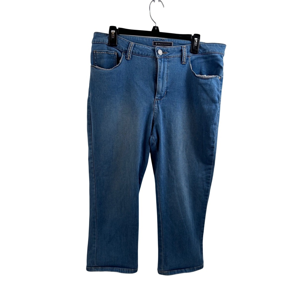 Lee Platinum Label Capri Jeans 16 Medium Wash Cropped Denim Womens